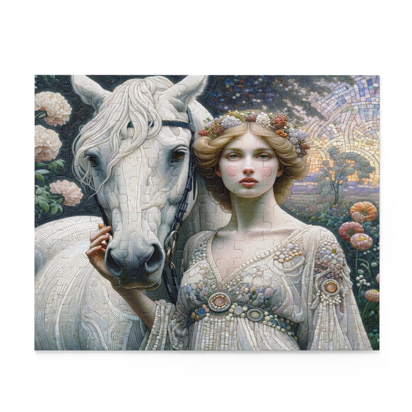 Lady and Steed Mosaic - Puzzle (120, 252, 500-Piece)