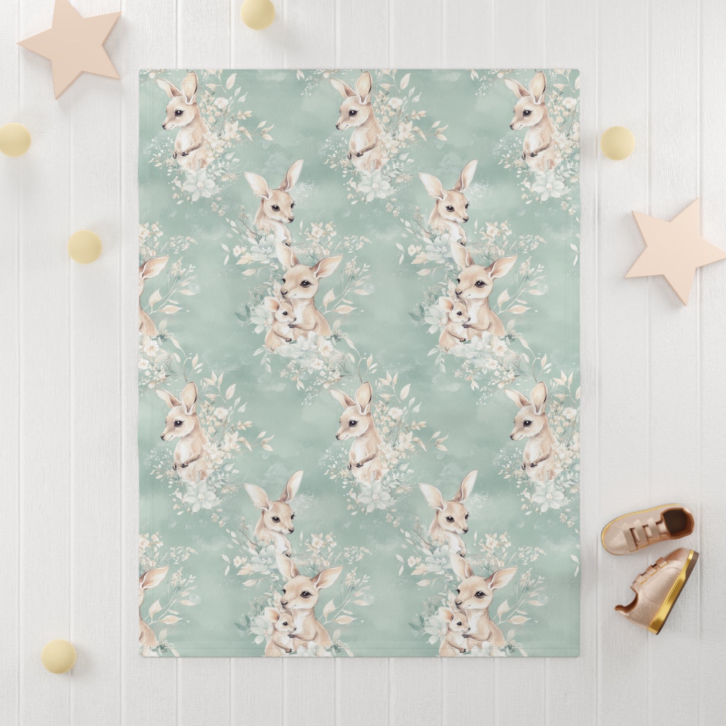 Custom Soft Fleece Baby Blanket - Kangaroo Cuddles