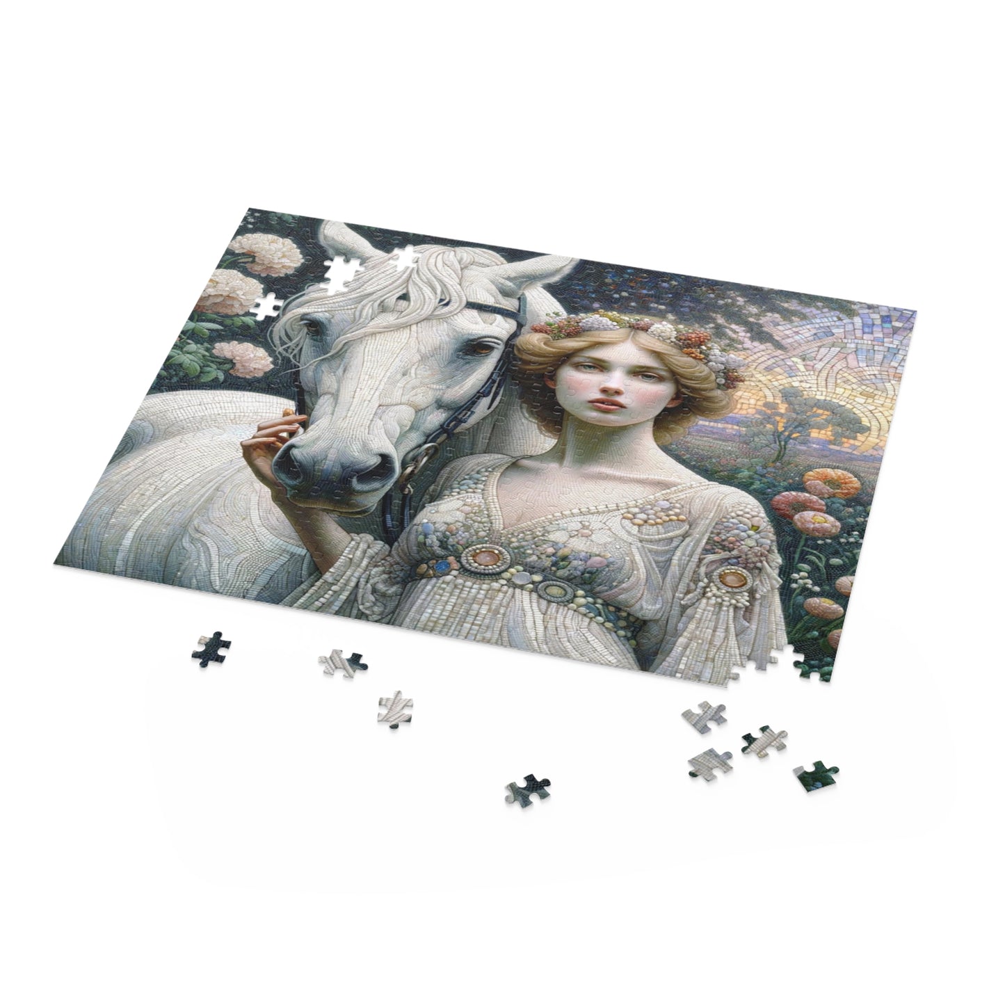 Lady and Steed Mosaic - Puzzle (120, 252, 500-Piece)