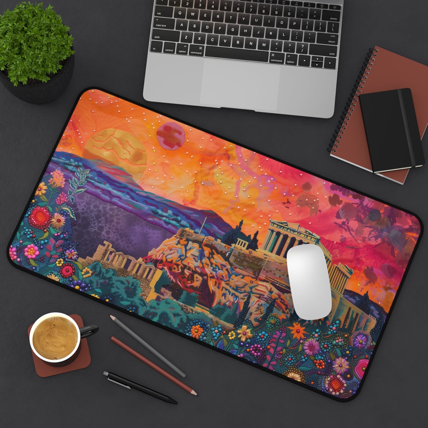 Gaming Desk Mat - Sunset Over the Acropolis
