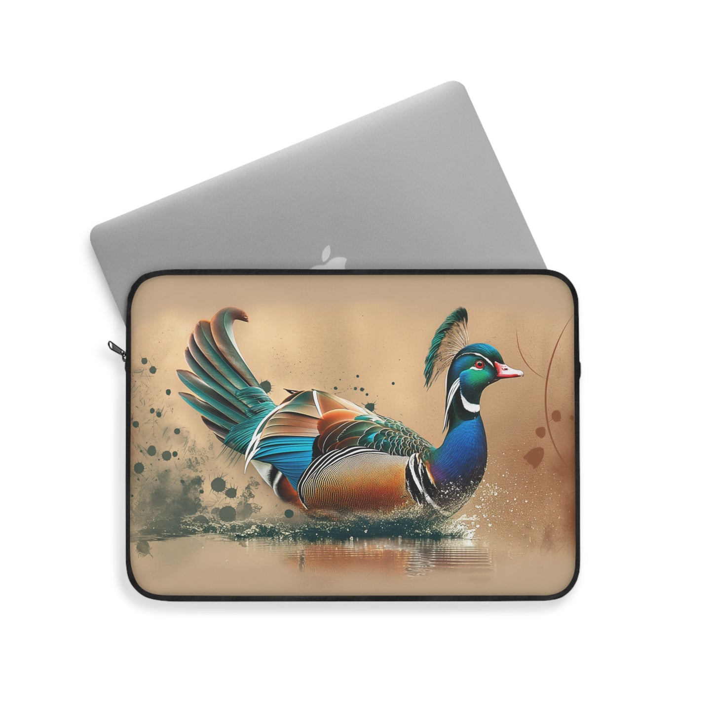 Laptop Sleeve - Elegant Mandarin Duck Splashing