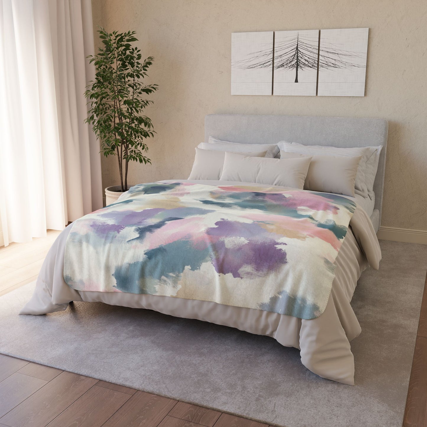 Sherpa Blanket: Custom Sweet Pastel Accent Fleece Throw