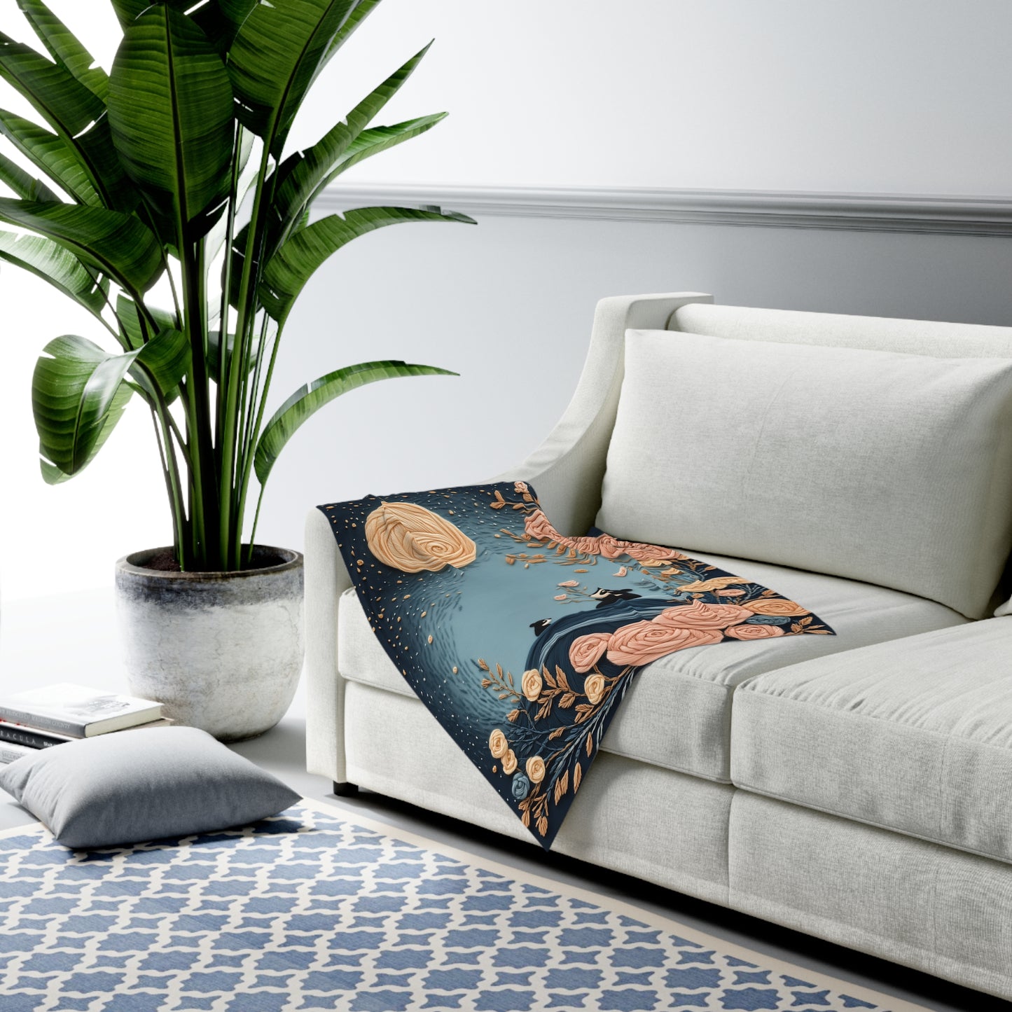 Custom Baby Swaddle Blanket - Panda Blooms