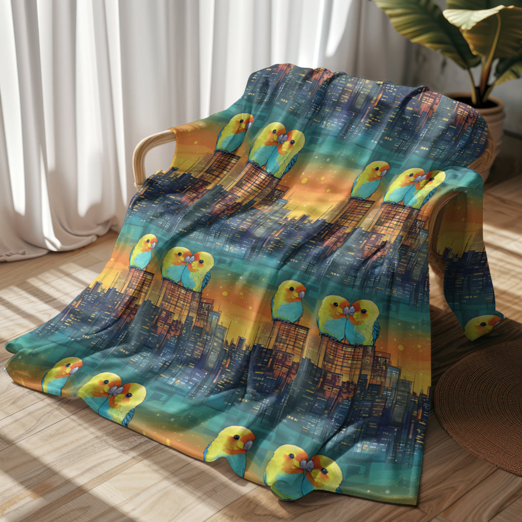 Velveteen Plush Blanket - Skyline Serenade