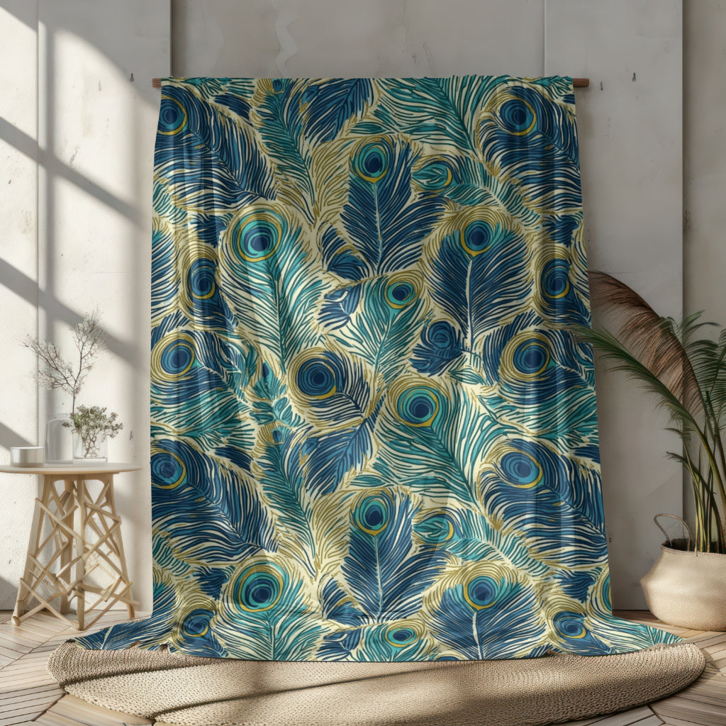 Sherpa Blanket: Custom Opulent Plumage Fleece Throw