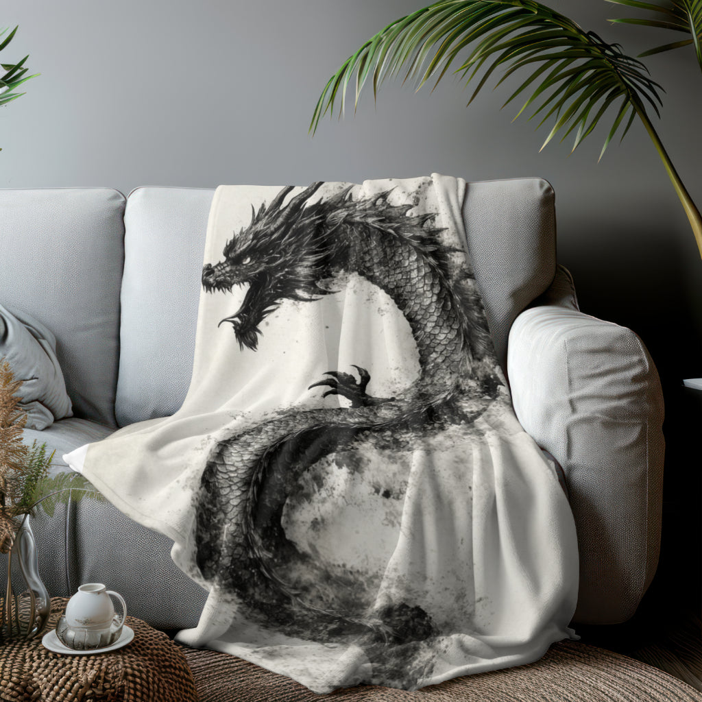 Sherpa Blanket: Dragon in the Mist Custom Throw