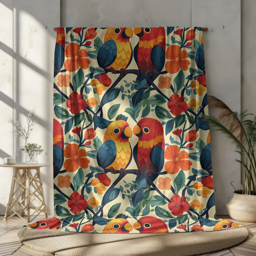 Sherpa Blanket: Custom Tropical Romance Fleece Throw