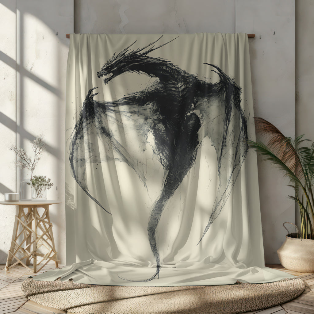 Sherpa Blanket: Dragon Eclipse Custom Fleece Throw