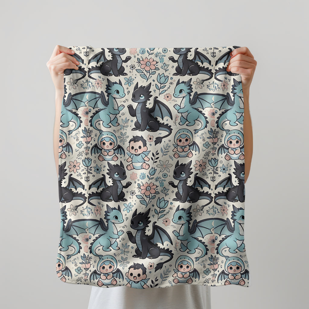 Custom Baby Swaddle Blanket - Dragon Dreams