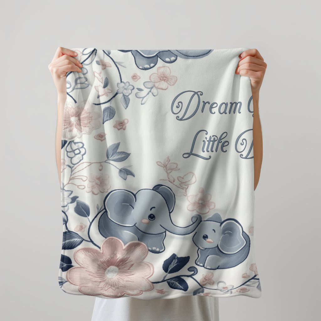 Custom Baby Swaddle Blanket - Elephant Bliss