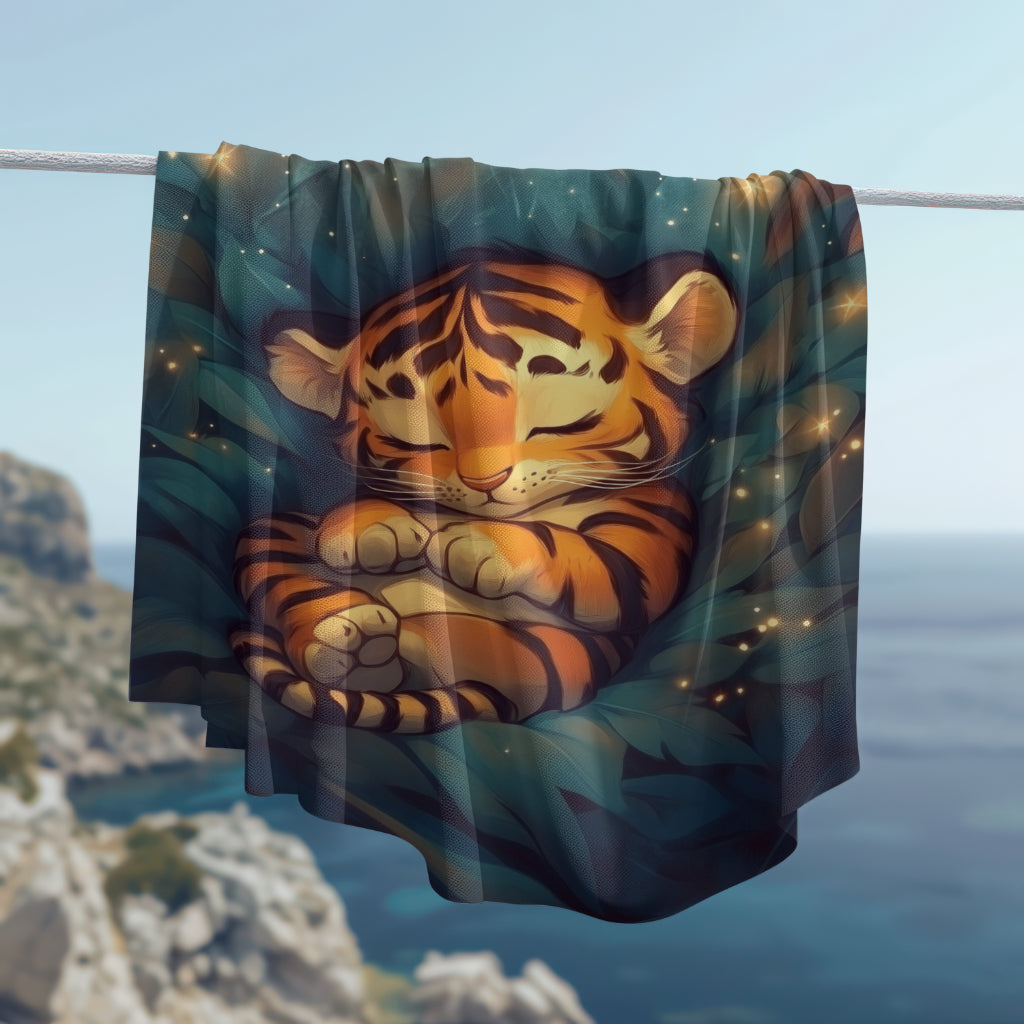 Custom Soft Fleece Baby Blanket - Cozy Tiger Cub