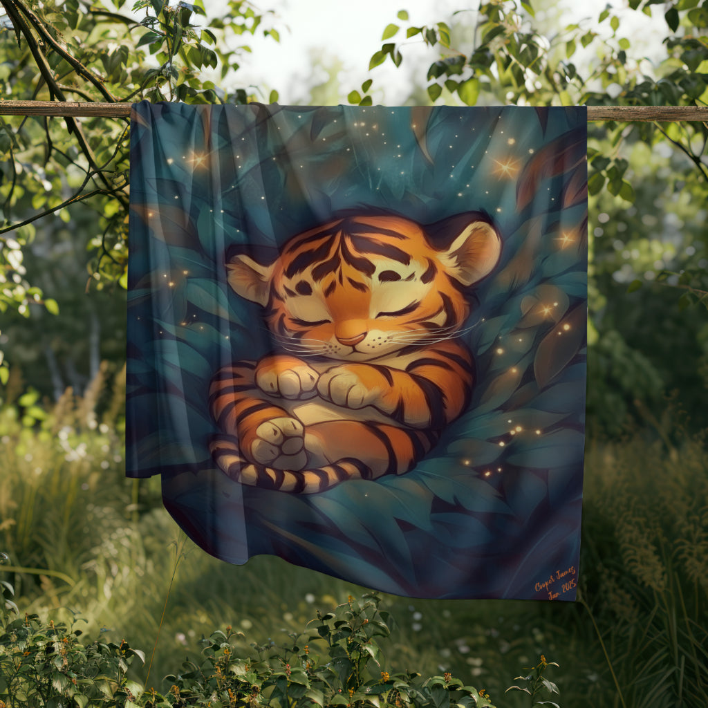 Custom Soft Fleece Baby Blanket - Cozy Tiger Cub