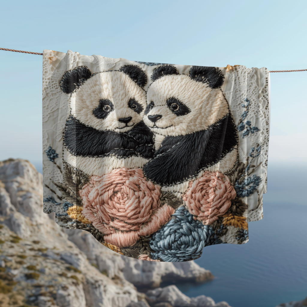 Custom Soft Baby Fleece Blanket - Twin Panda Pals