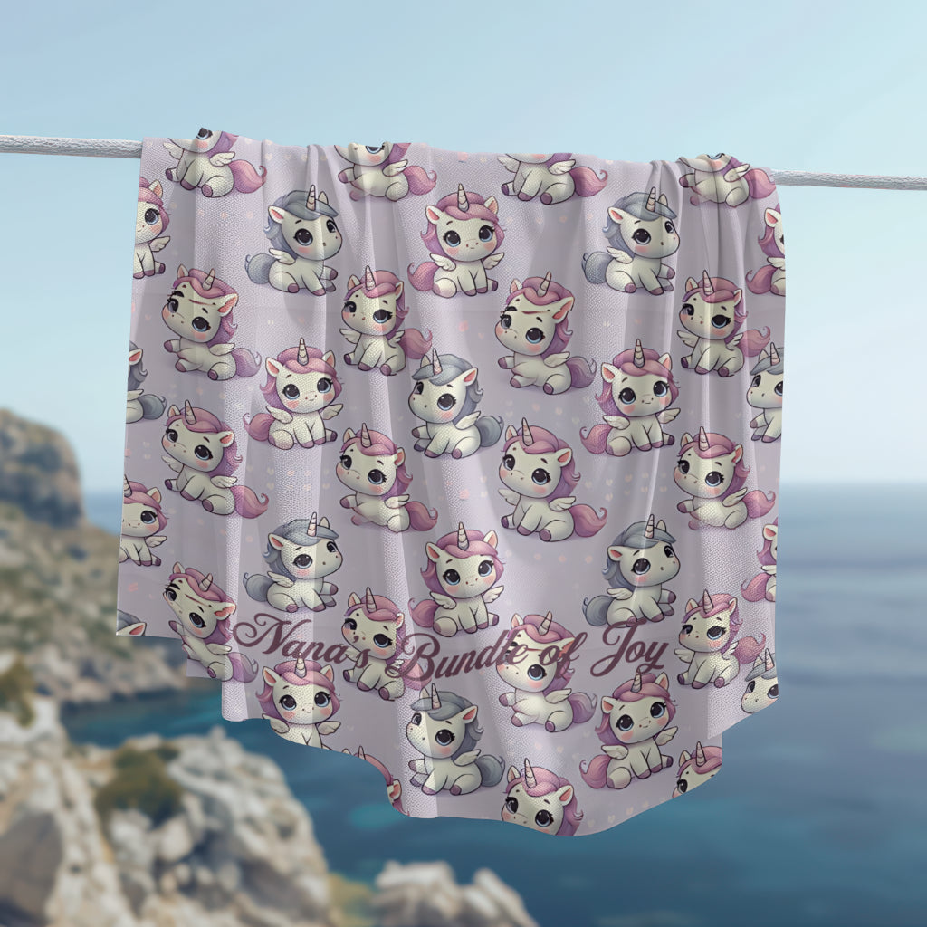 Custom Soft Fleece Baby Blanket - Unicorn Whispsers