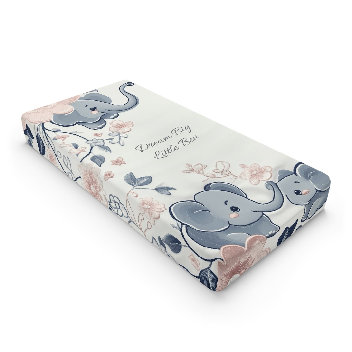 Custom Changing Pad Cover: Elephant Bliss