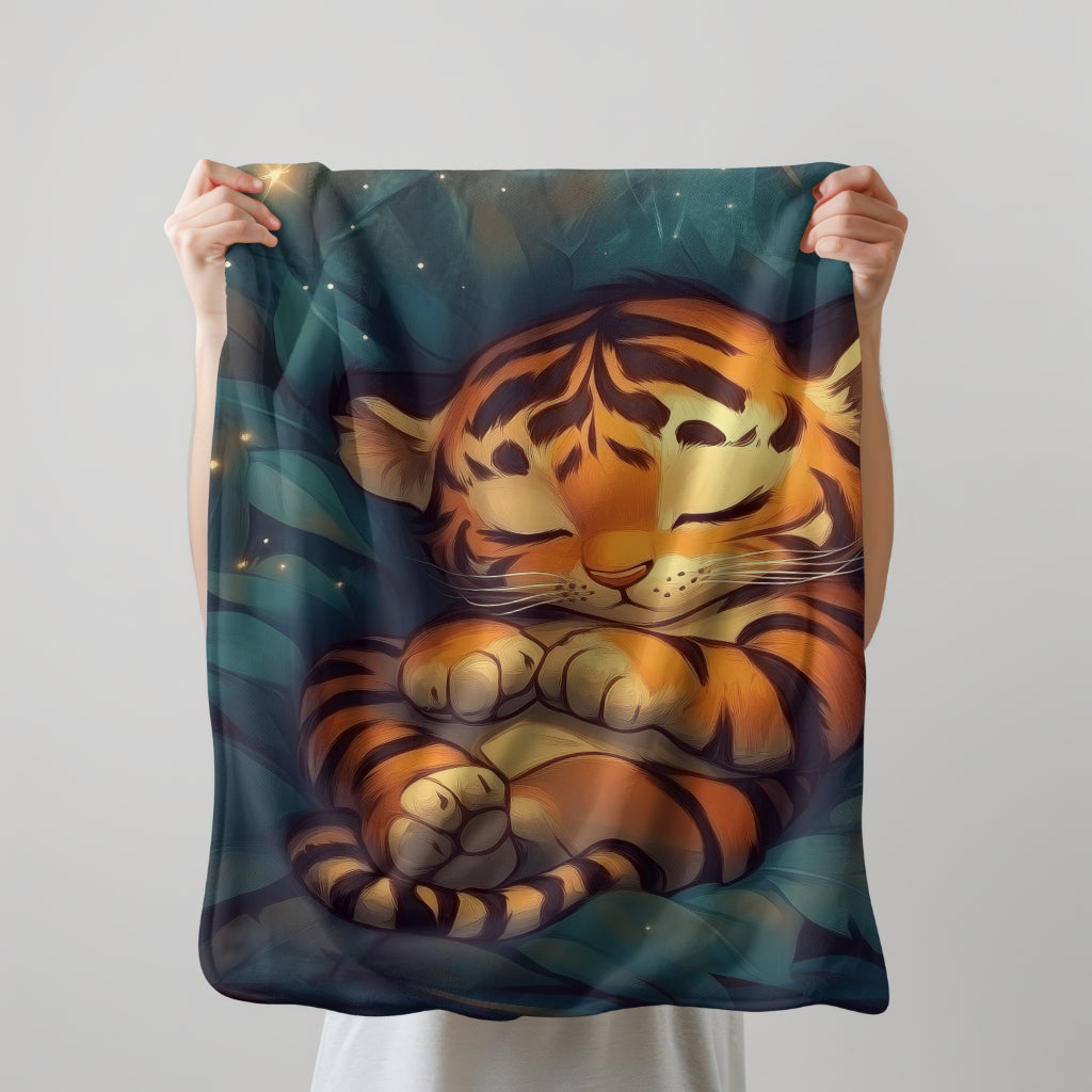 Custom Baby Swaddle Blanket - Cozy Tiger Cub