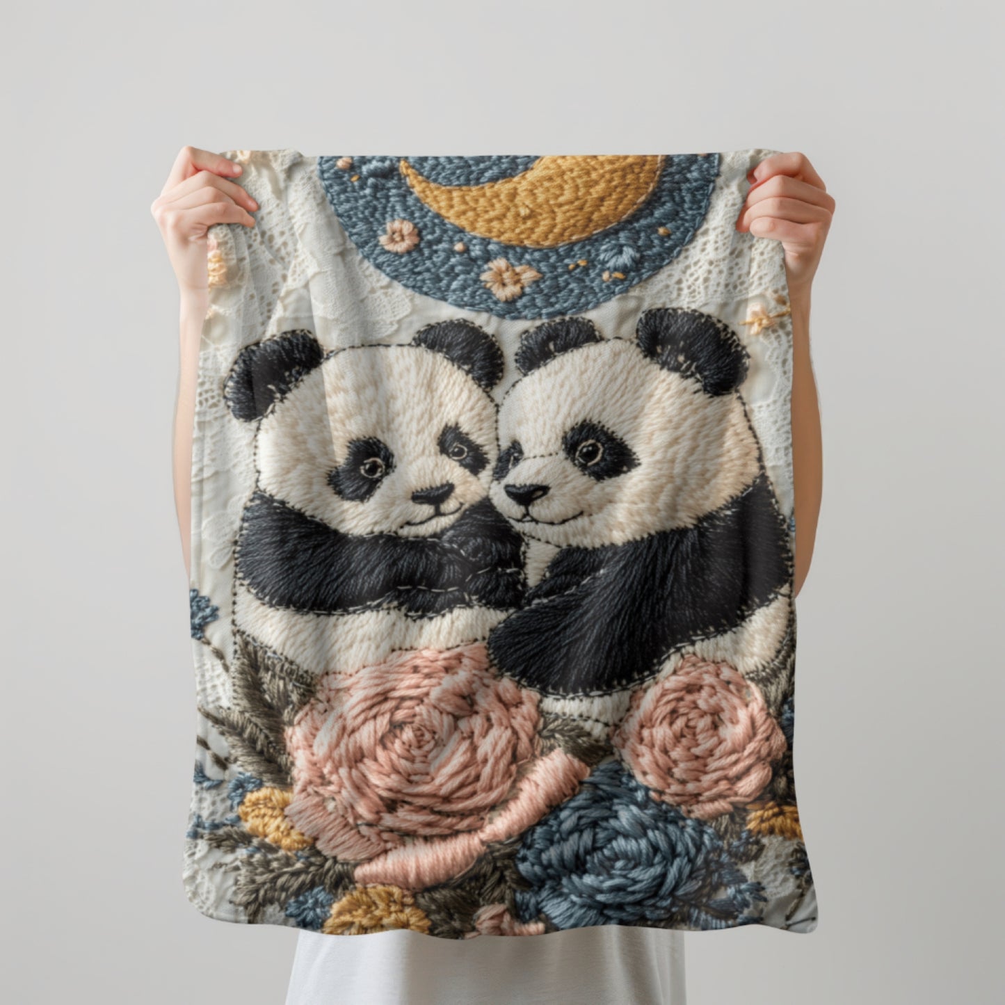 Custom Baby Swaddle Blanket - Custom Twin Panda