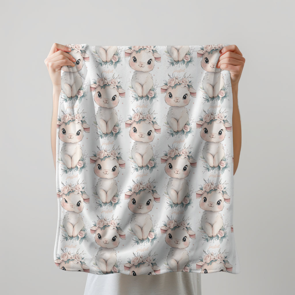 Custom Baby Swaddle Blanket - Lamb Lullaby