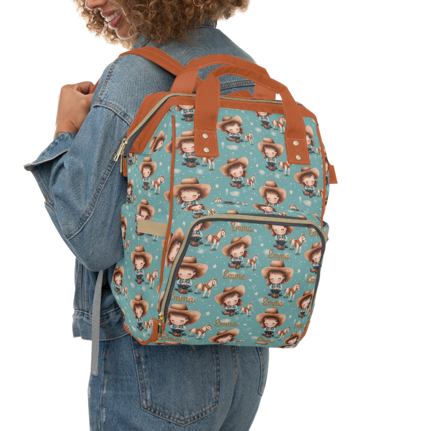 Custom Multifunctional Diaper Backpack: Cowgirl Cuddles