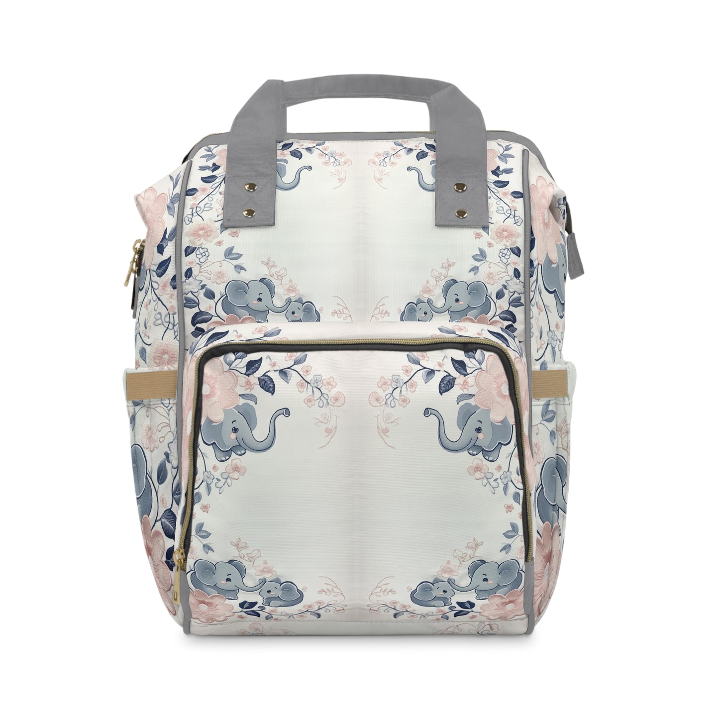Custom Multifunctional Diaper Backpack: Elephant Bliss