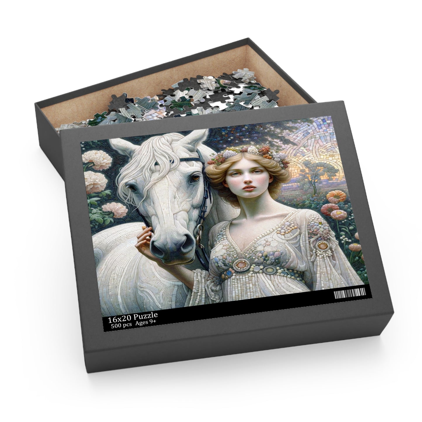 Lady and Steed Mosaic - Puzzle (120, 252, 500-Piece)