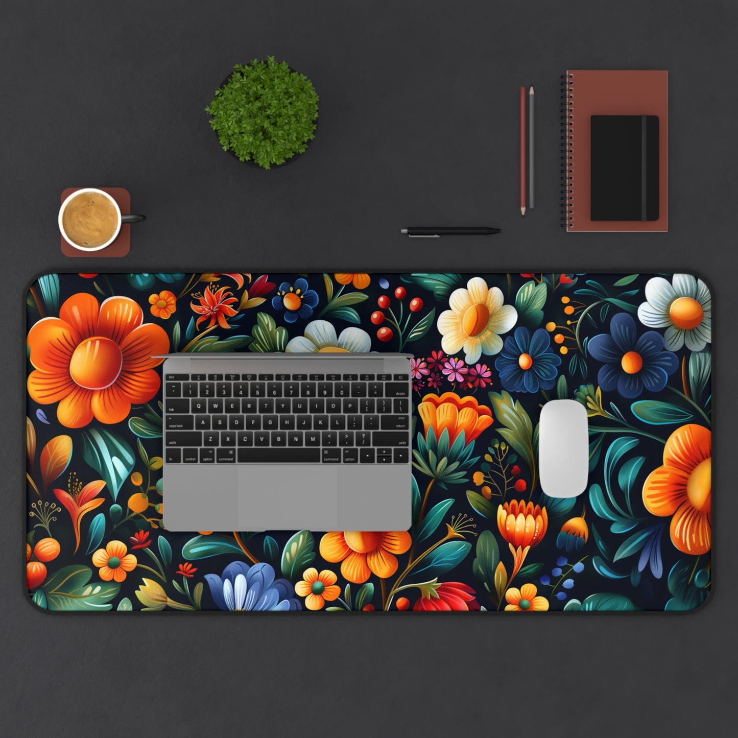 Gaming Desk Mat - Folk Floral Fantasy