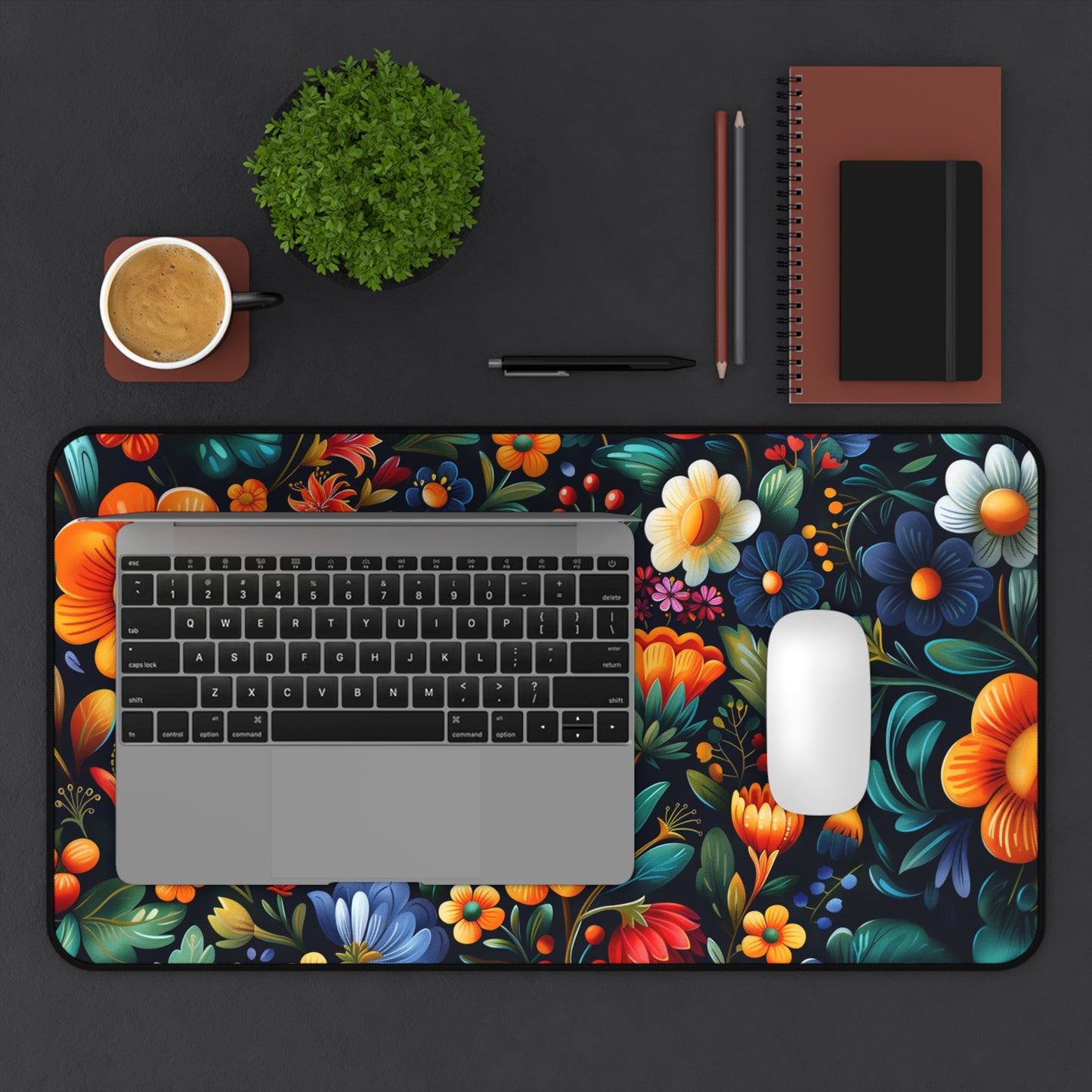 Gaming Desk Mat - Folk Floral Fantasy