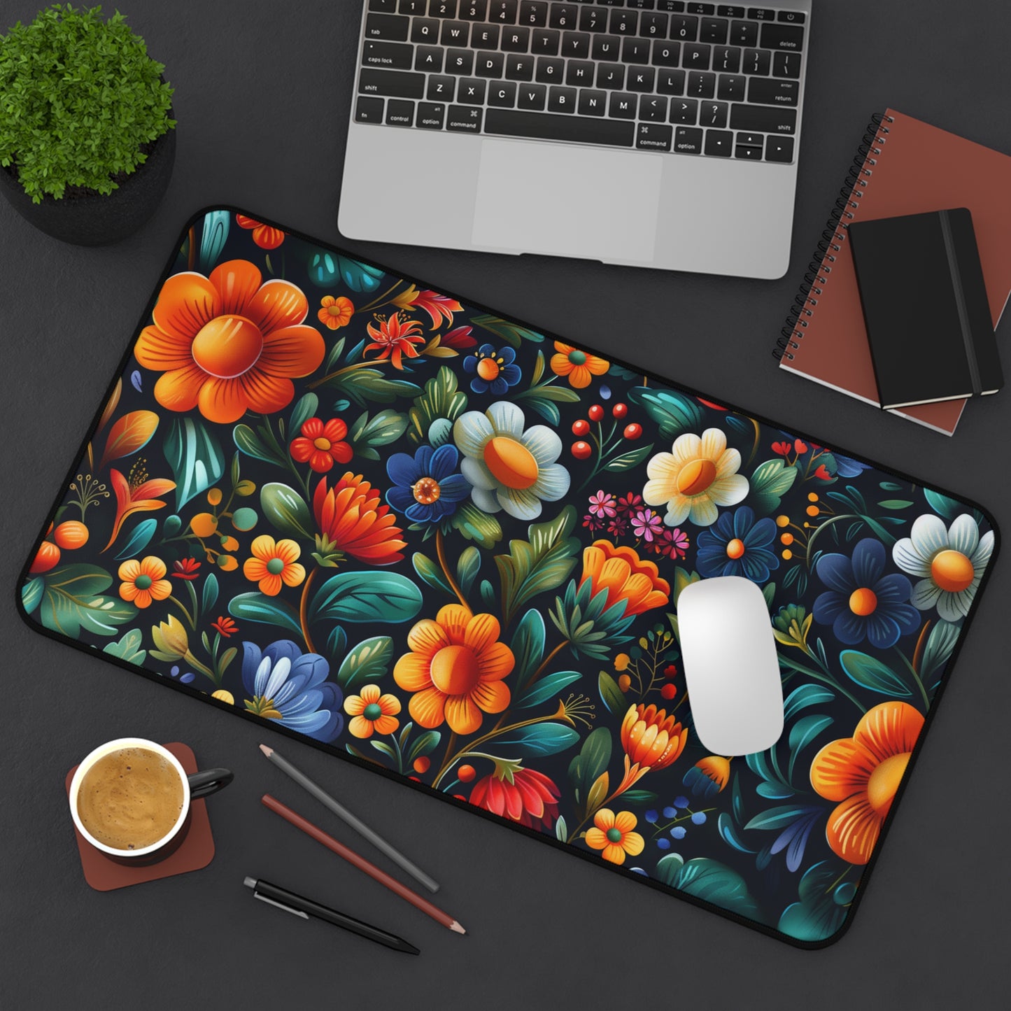 Gaming Desk Mat - Folk Floral Fantasy