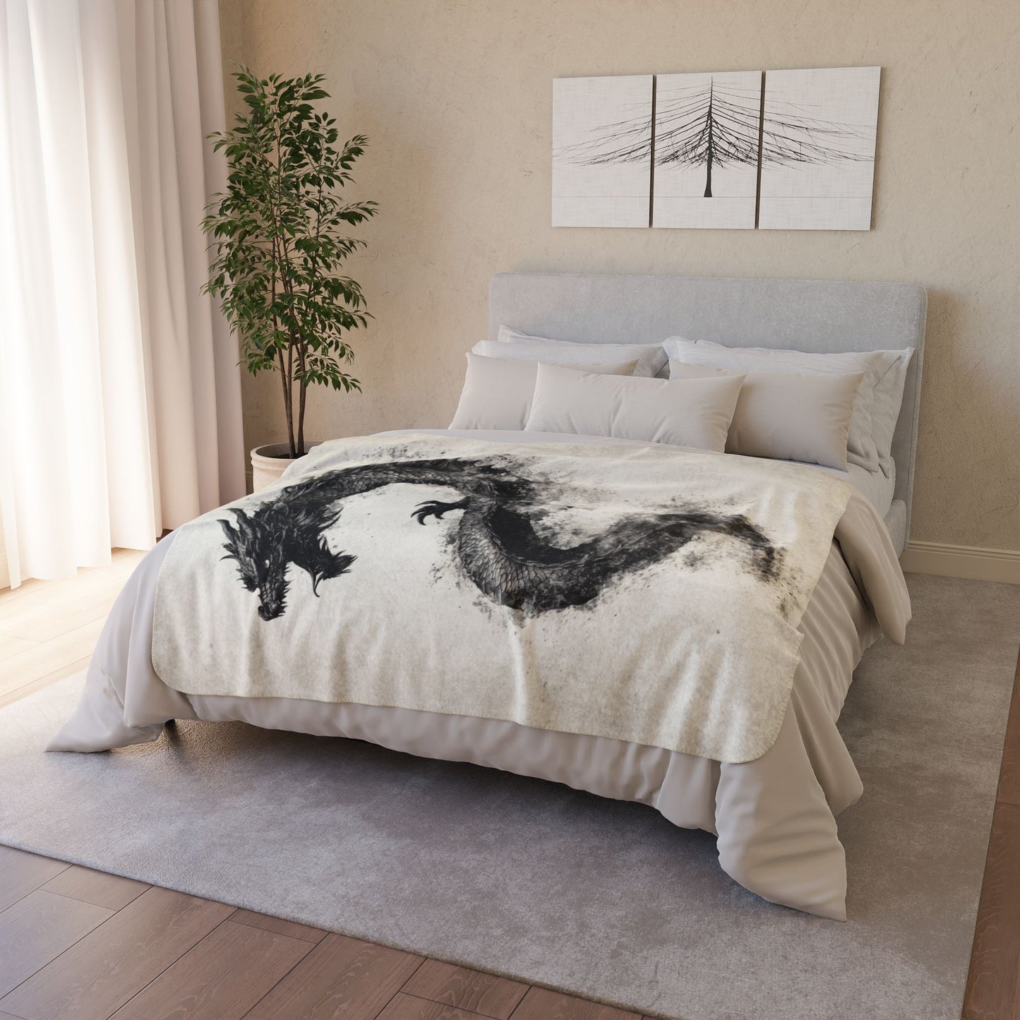 Sherpa Blanket: Dragon in the Mist Custom Throw