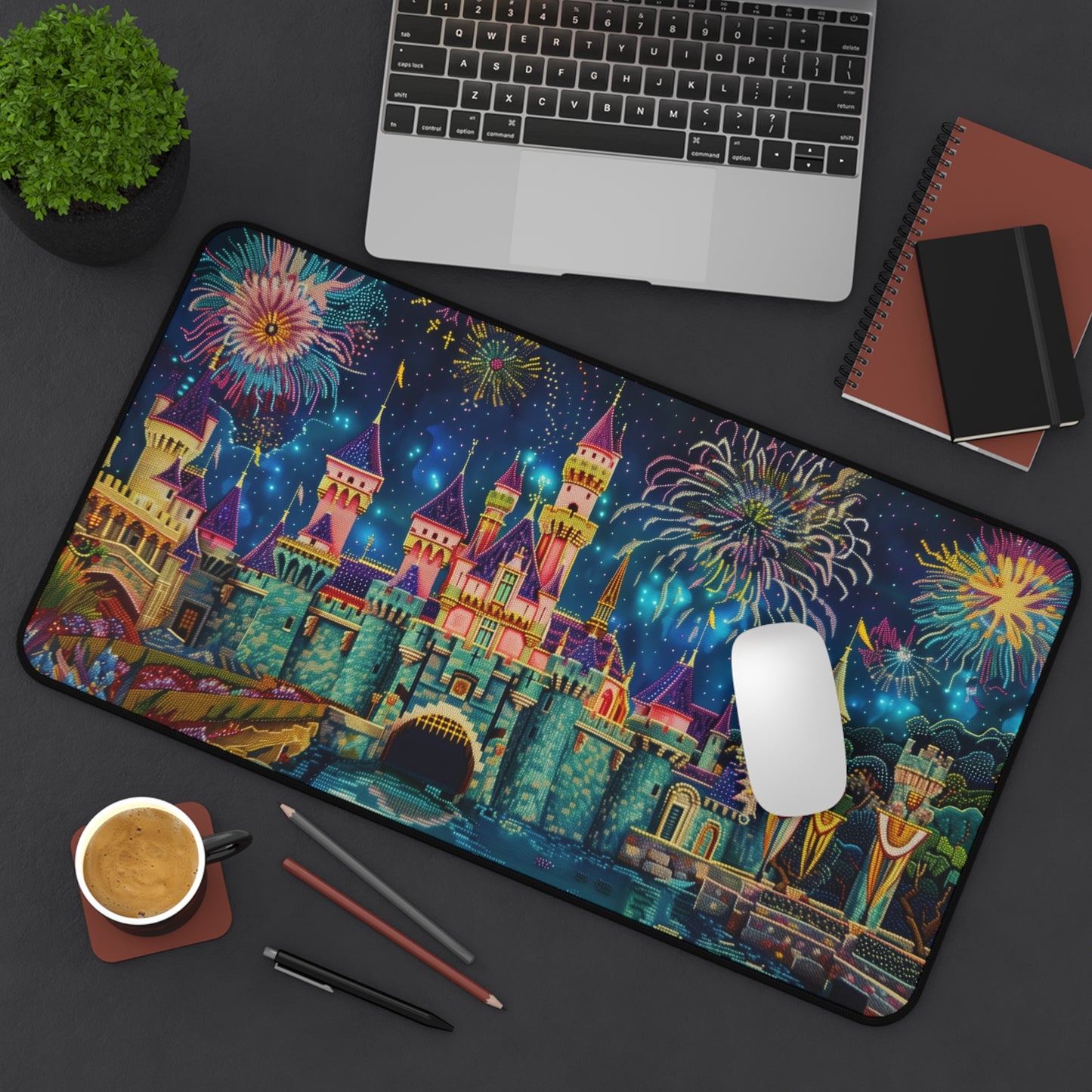 Gaming Desk Mat - Magic Kingdom Fireworks Spectacle