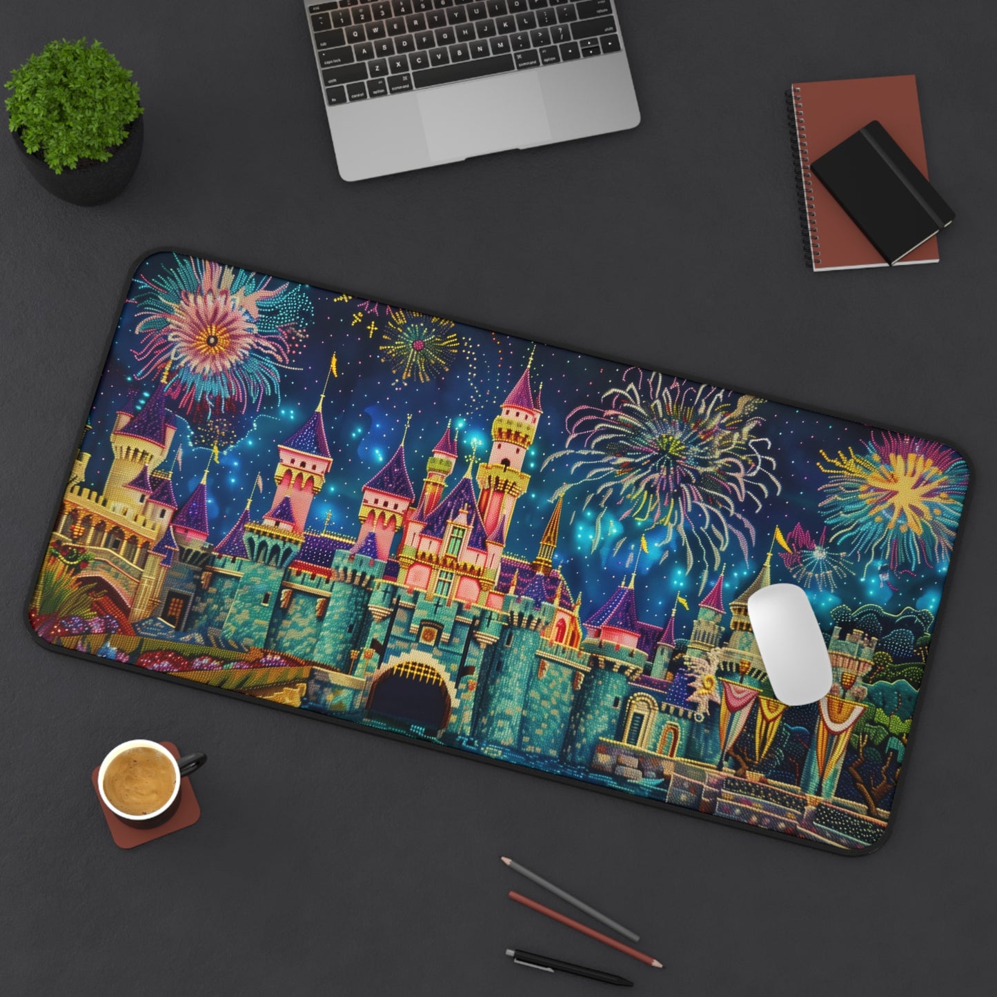 Gaming Desk Mat - Magic Kingdom Fireworks Spectacle