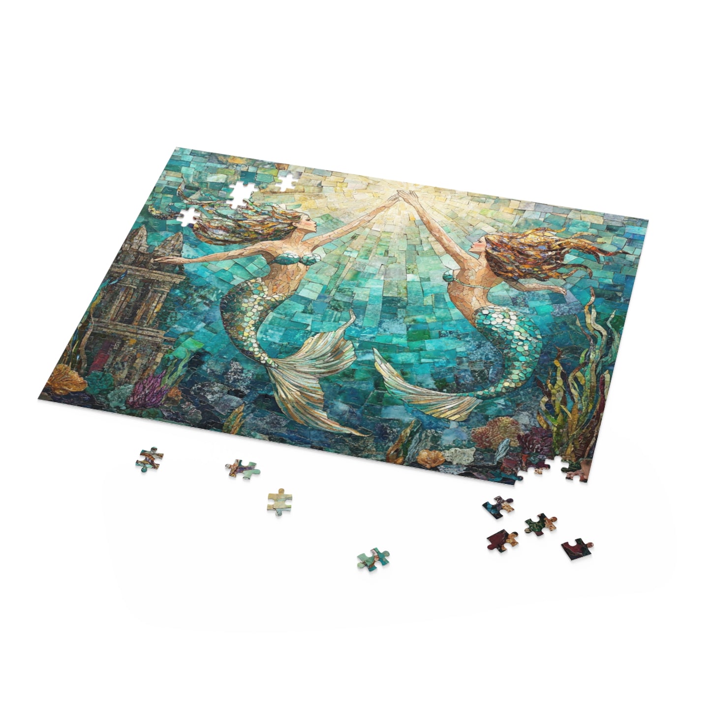 Sunlit Serenade of the Sea: Mermaids - Puzzle (120, 252, 500-Piece)