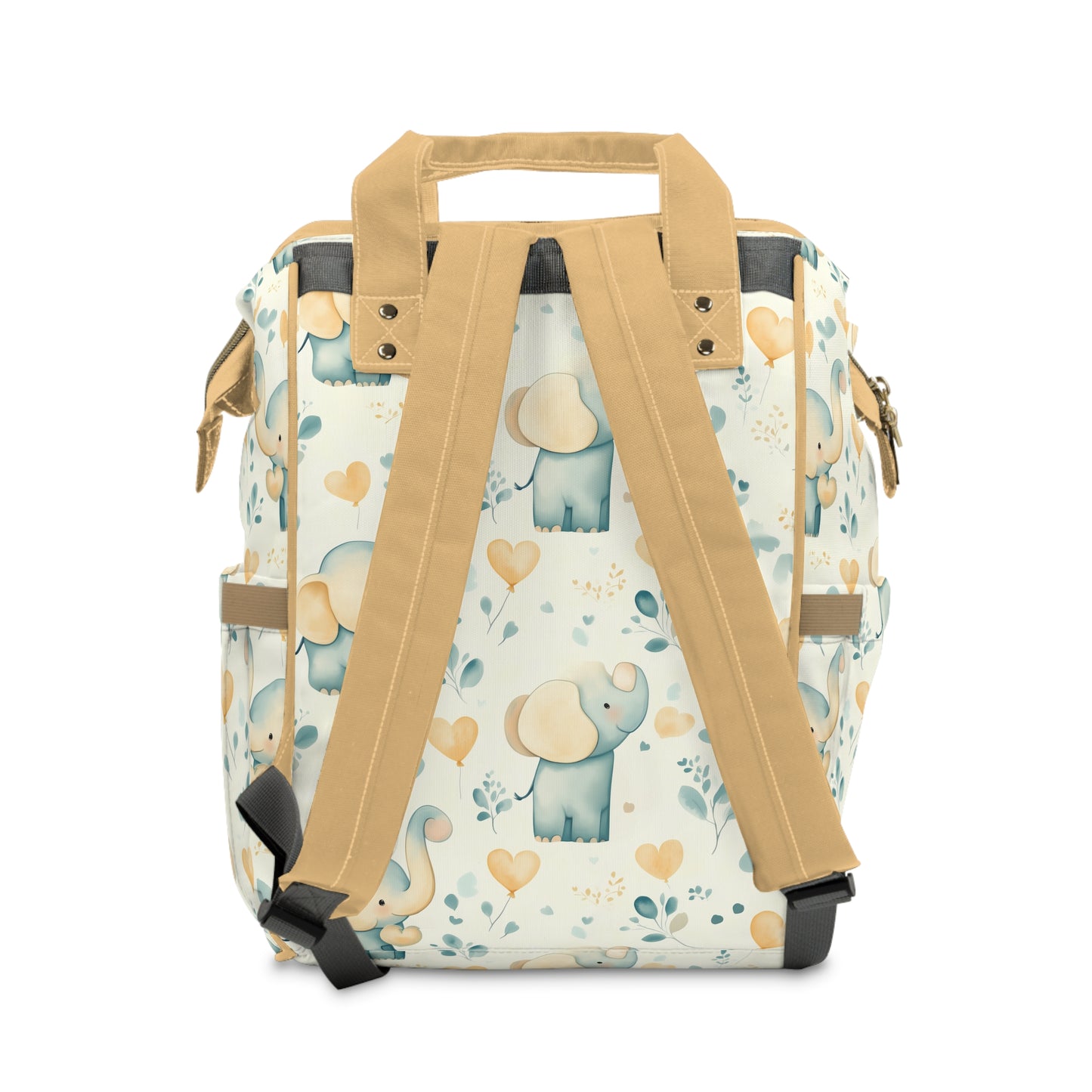 Custom Multifunctional Diaper Backpack: Elephant Embrace Baby Bag