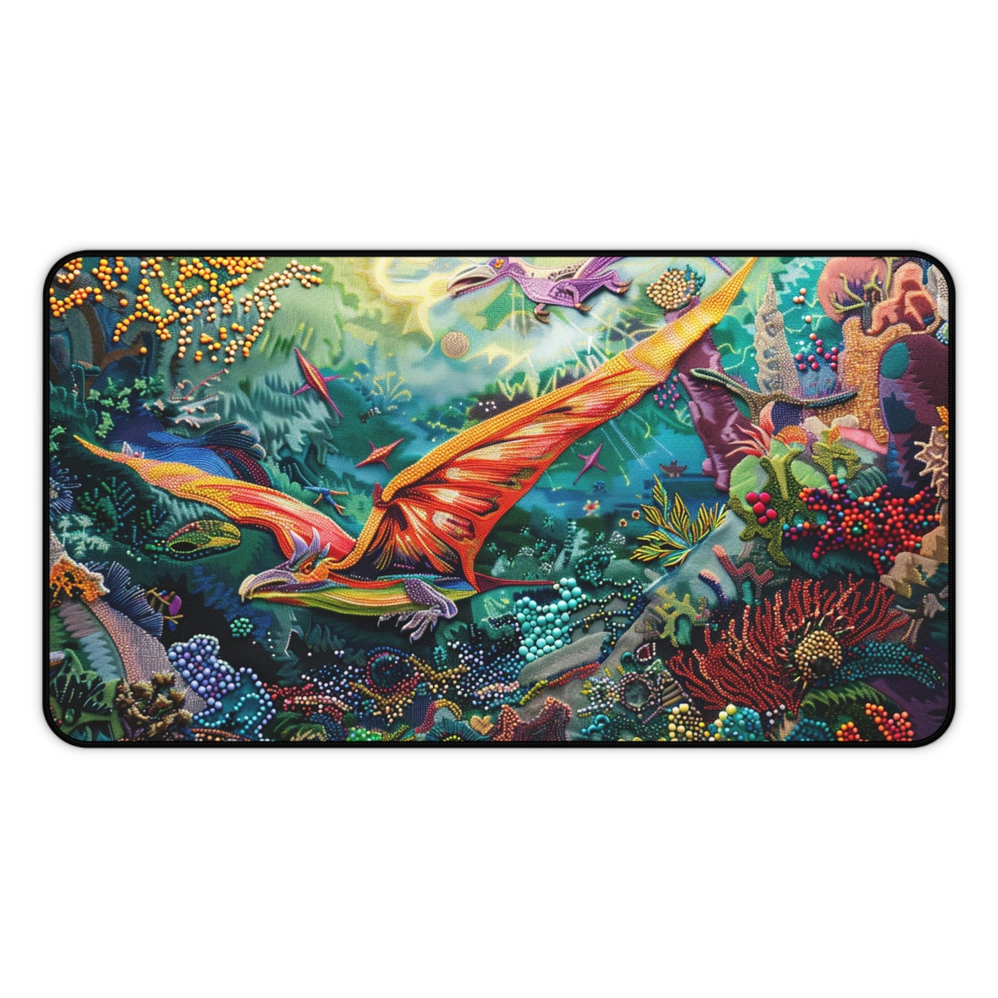 Gaming Desk Mat - Pterosaurs: A Dive into Fantasy