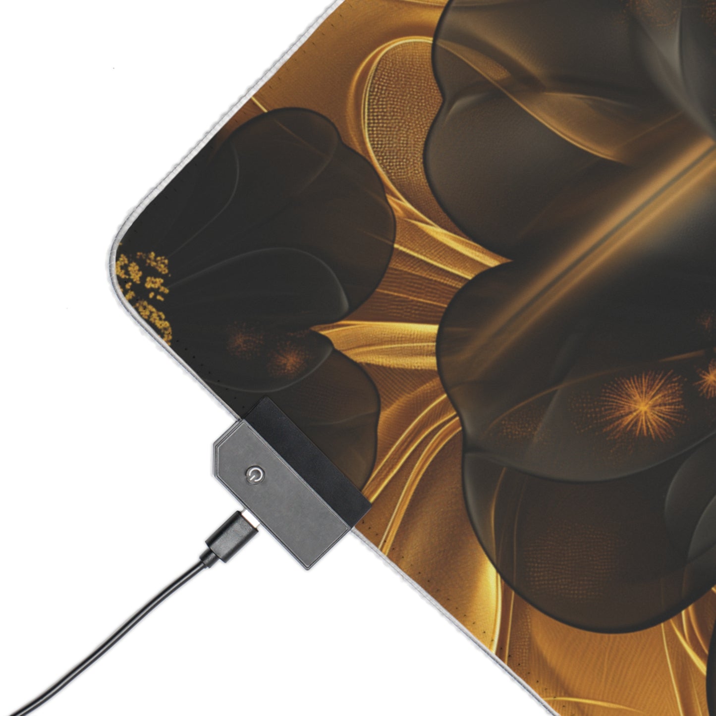LED Gaming Mouse Pad - Golden Noir Blossoms