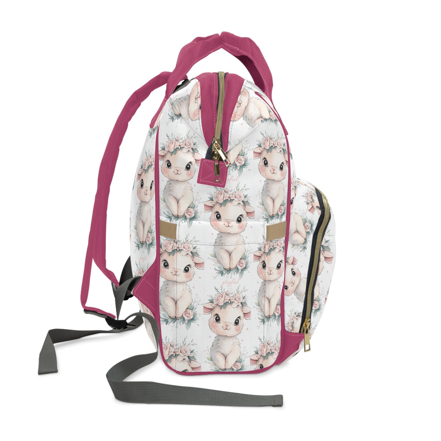 Custom Multifunctional Diaper Backpack: Lamb Lullaby