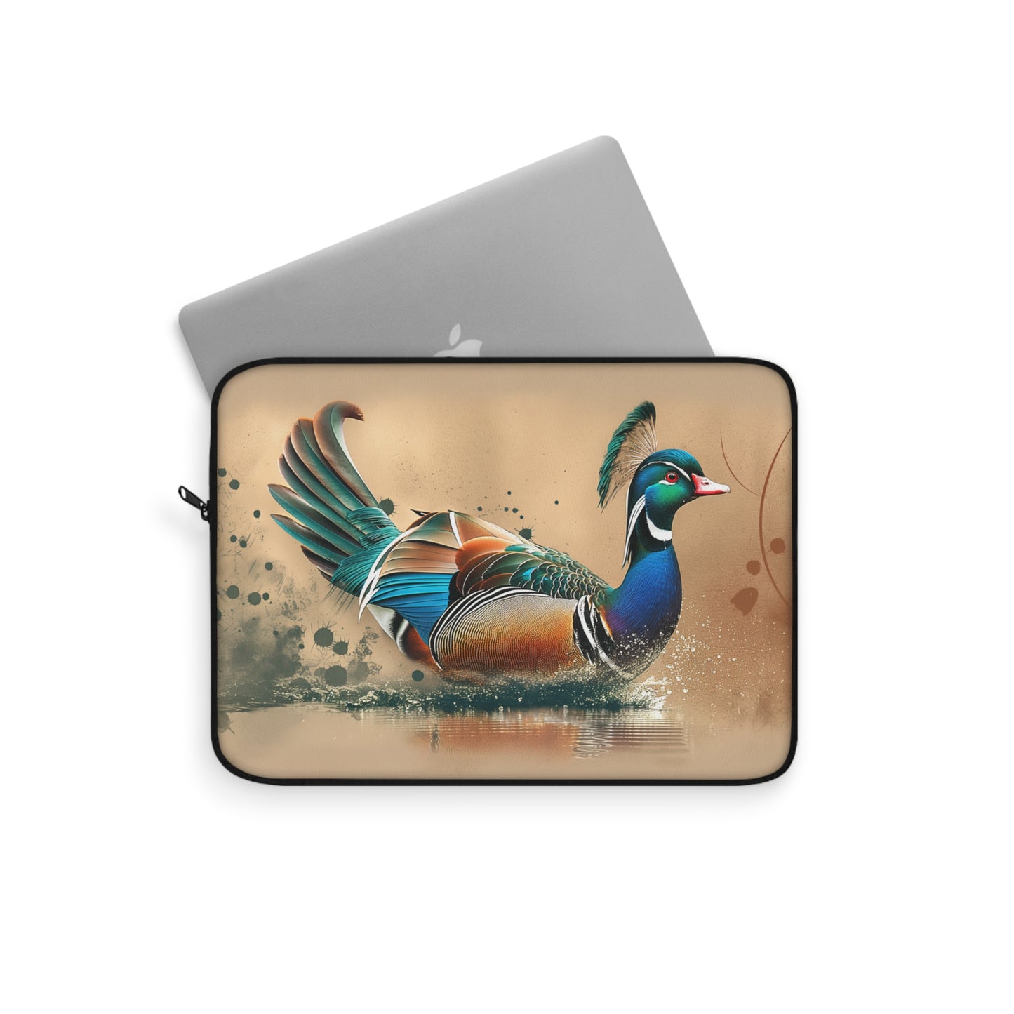 Laptop Sleeve - Elegant Mandarin Duck Splashing