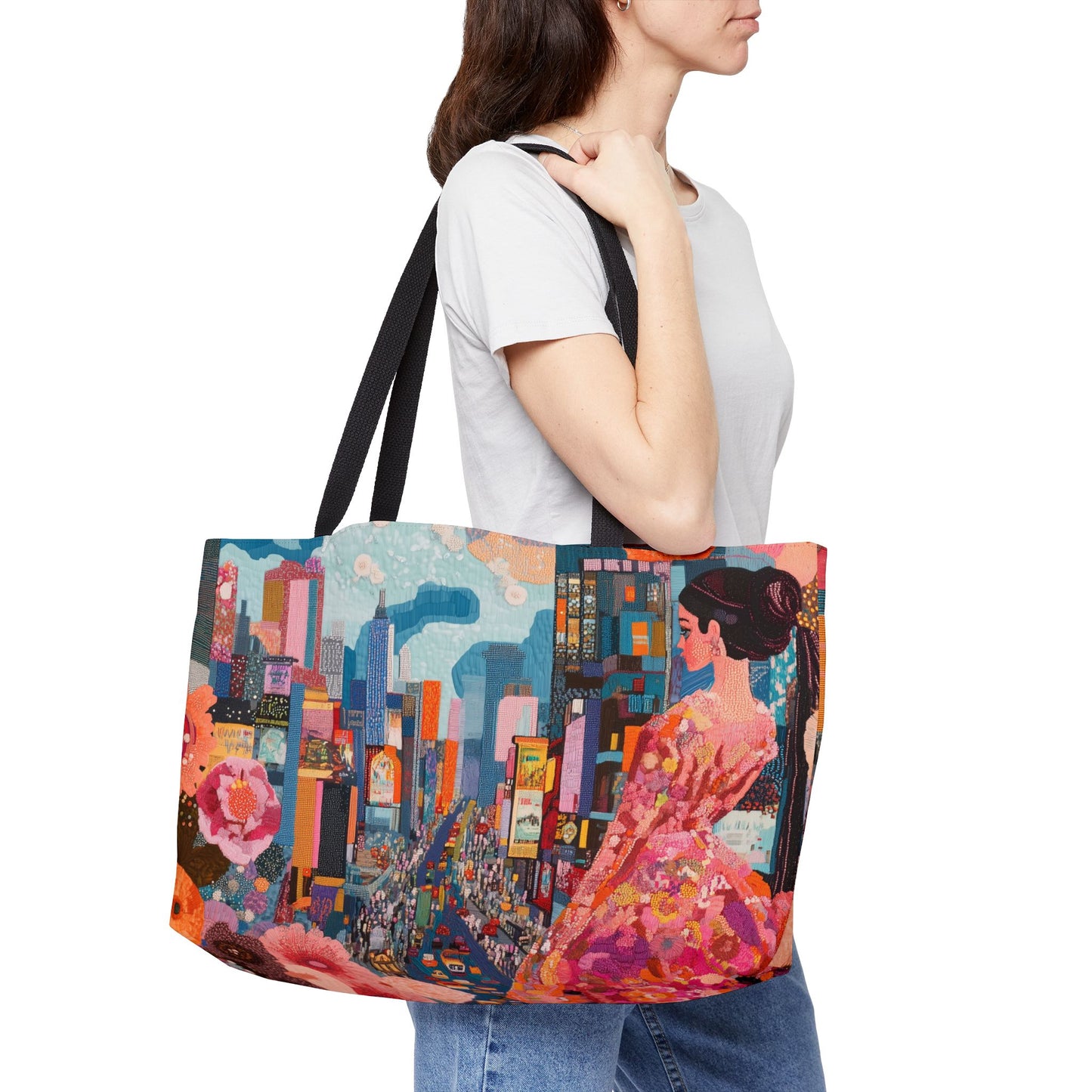 Weekender Tote Bag - Timeless Elegance on Broadway in 1800's