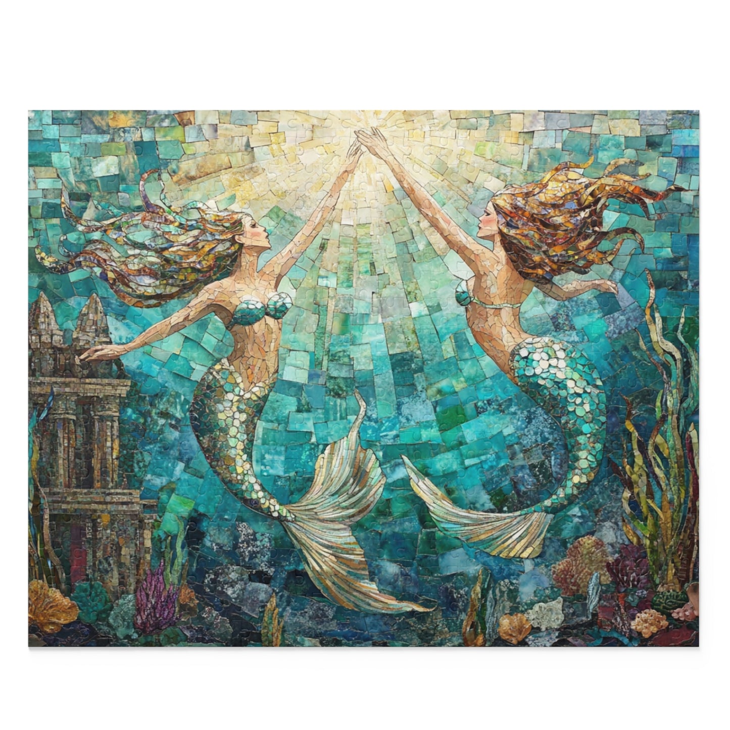 Sunlit Serenade of the Sea: Mermaids - Puzzle (120, 252, 500-Piece)