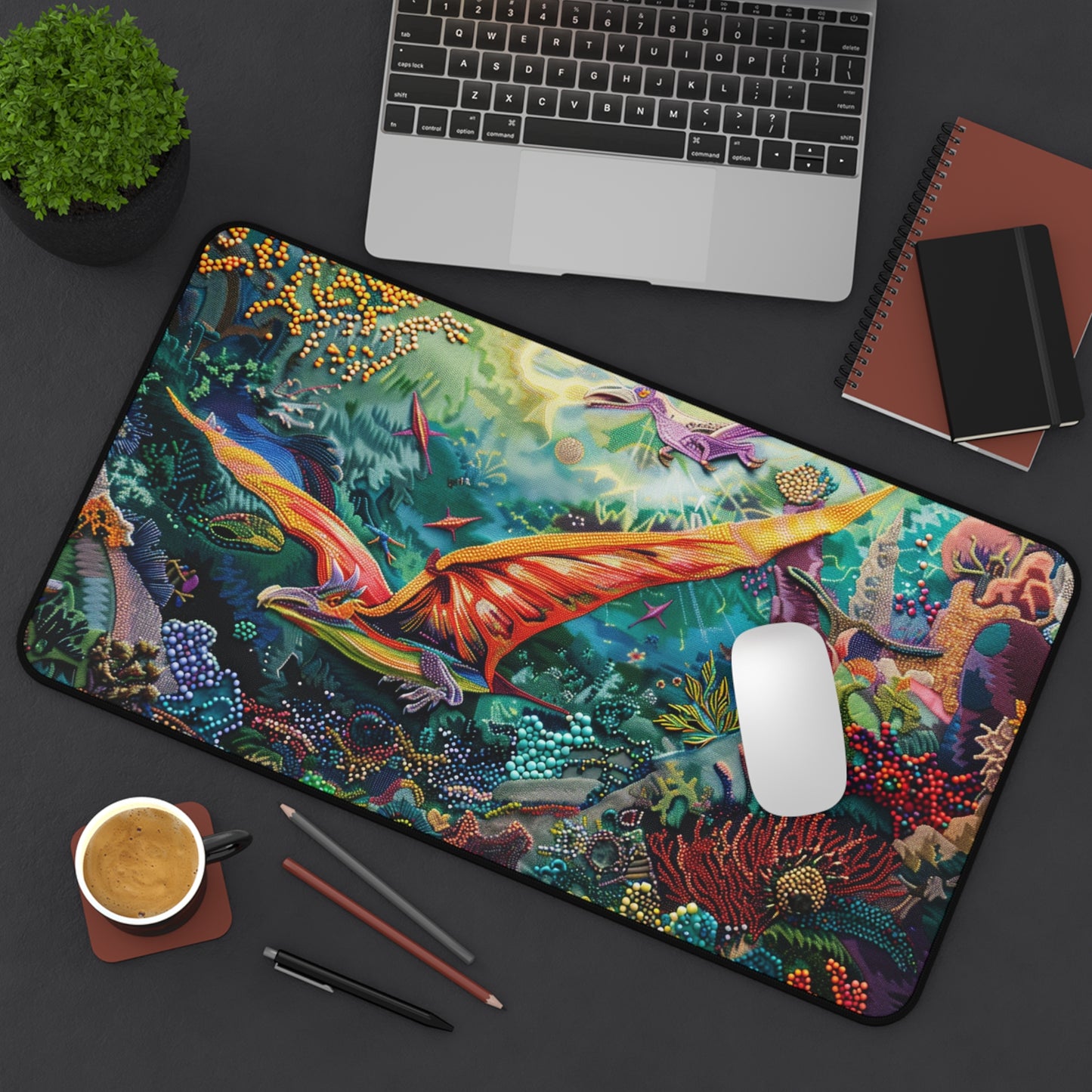 Gaming Desk Mat - Pterosaurs: A Dive into Fantasy
