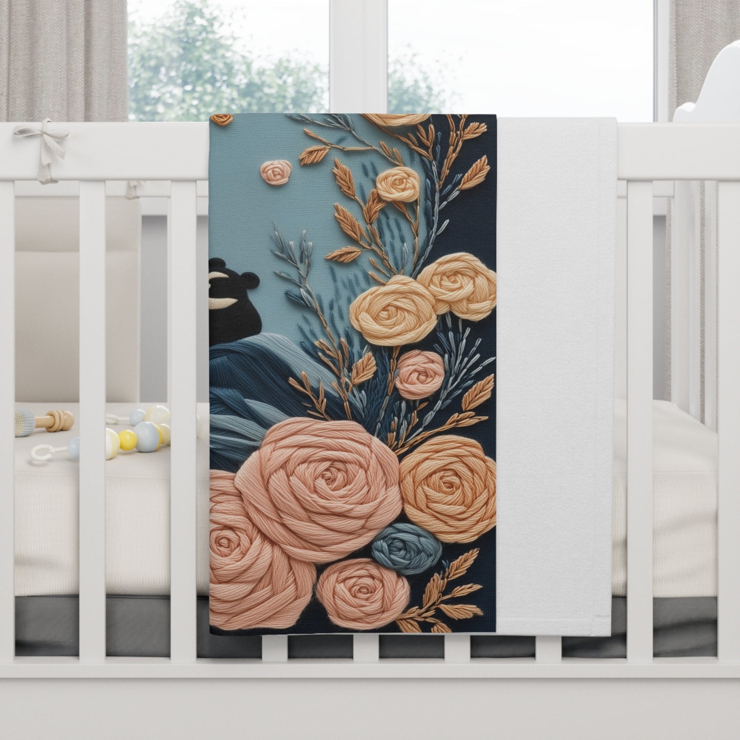 Custom Soft Fleece Baby Blanket - Panda Blooms