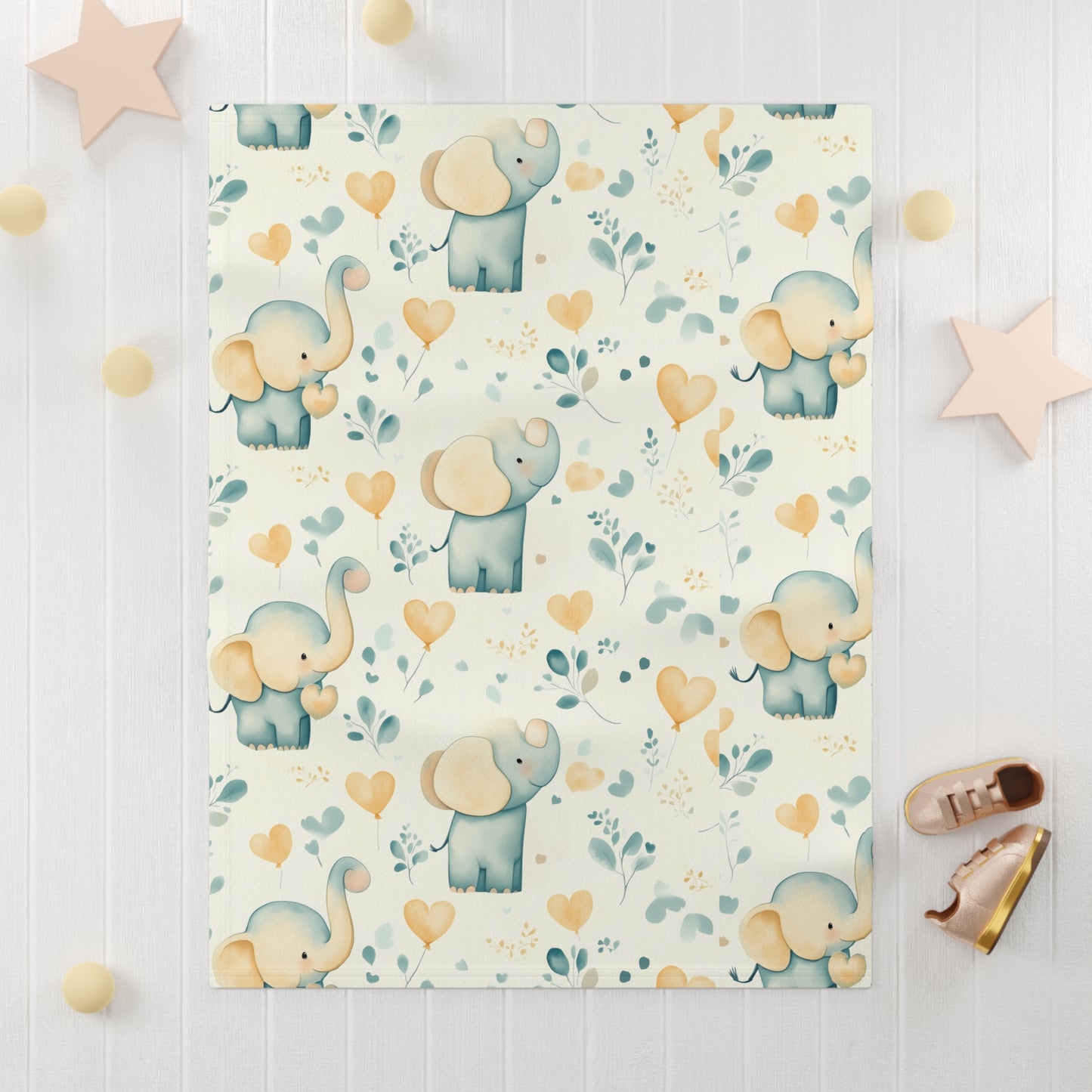 Personalized Soft Fleece Baby Blanket - Elephant Embrace, Baby Shower Gifts, Nursery Decor, Newborn Blanket Gift, Gifts for baby boys girls