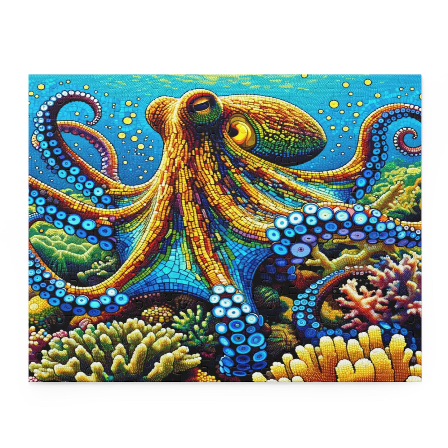 Kaleidoscope of the Deep: The Mesmerizing Mosaic Octopus - Puzzle (120, 252, 500-Piece)