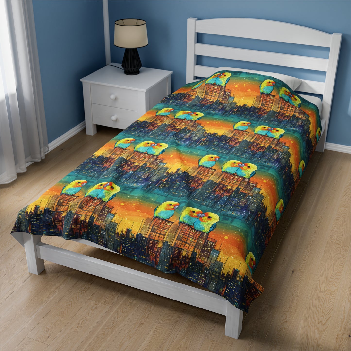 Velveteen Plush Blanket - Skyline Serenade