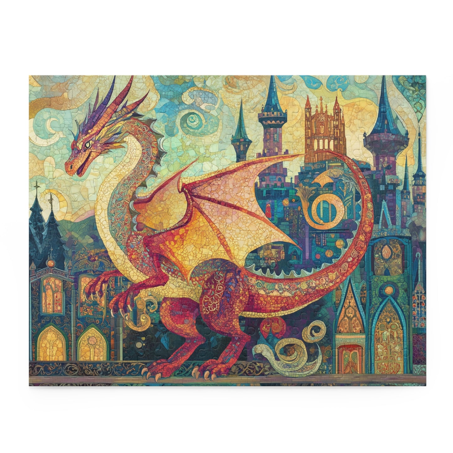 Mystical Sentinel: The Castle's Guardian Dragon - Puzzle (120, 252, 500-Piece)