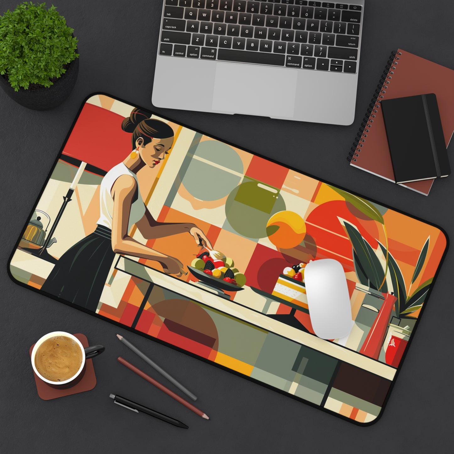 Gaming Desk Mat - Elegant Culinary Creation