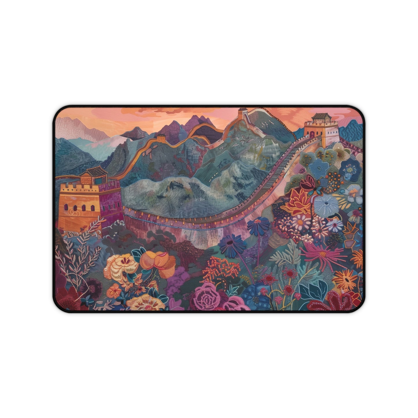 Gaming Desk Mat - Majestic Dusk at the Great Wall of China