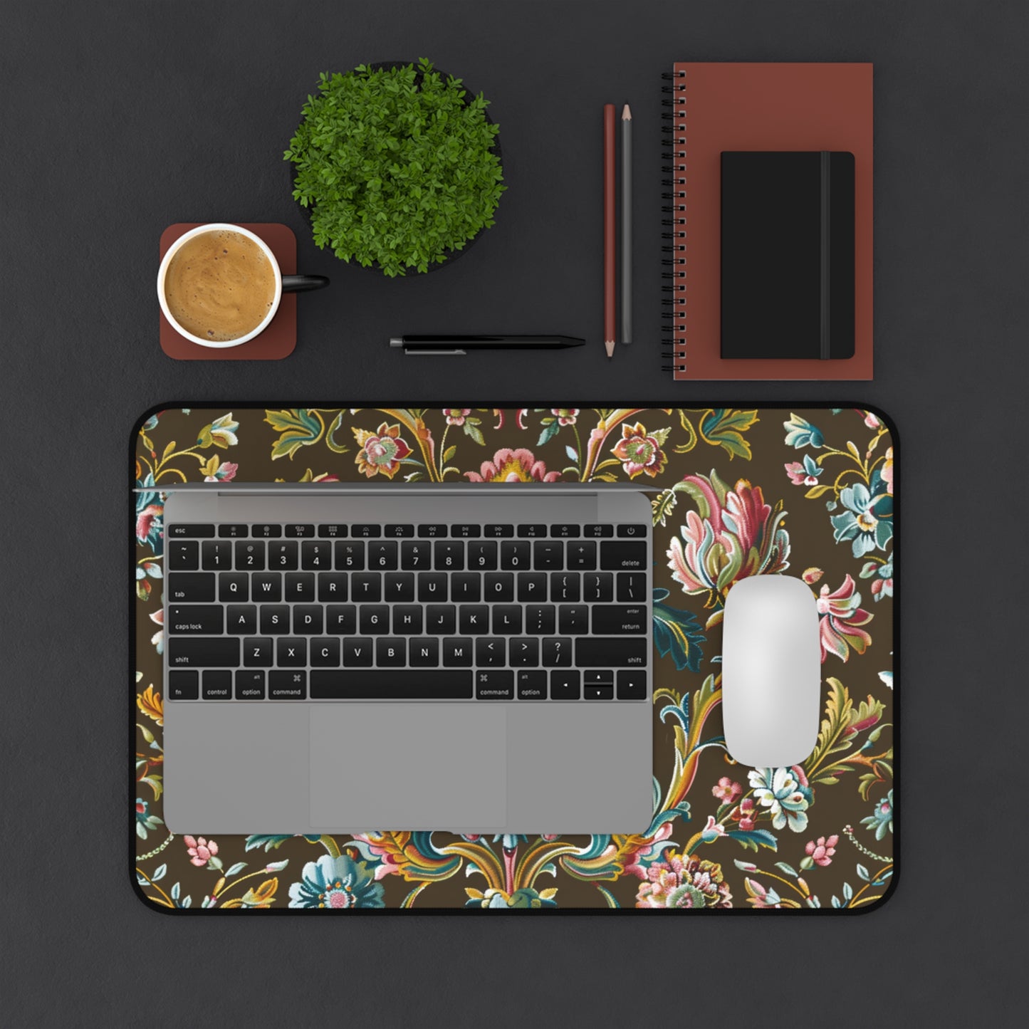Gaming Desk Mat - Baroque Floral Symphony