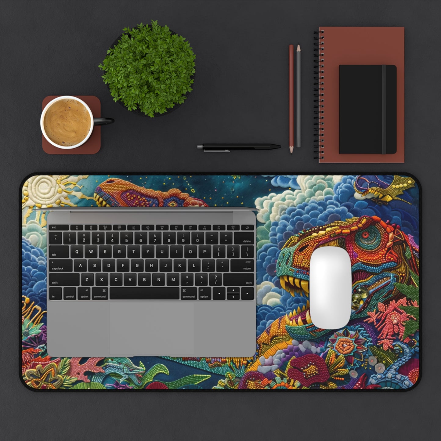 Gaming Desk Mat - Celestial T-Rex Duet