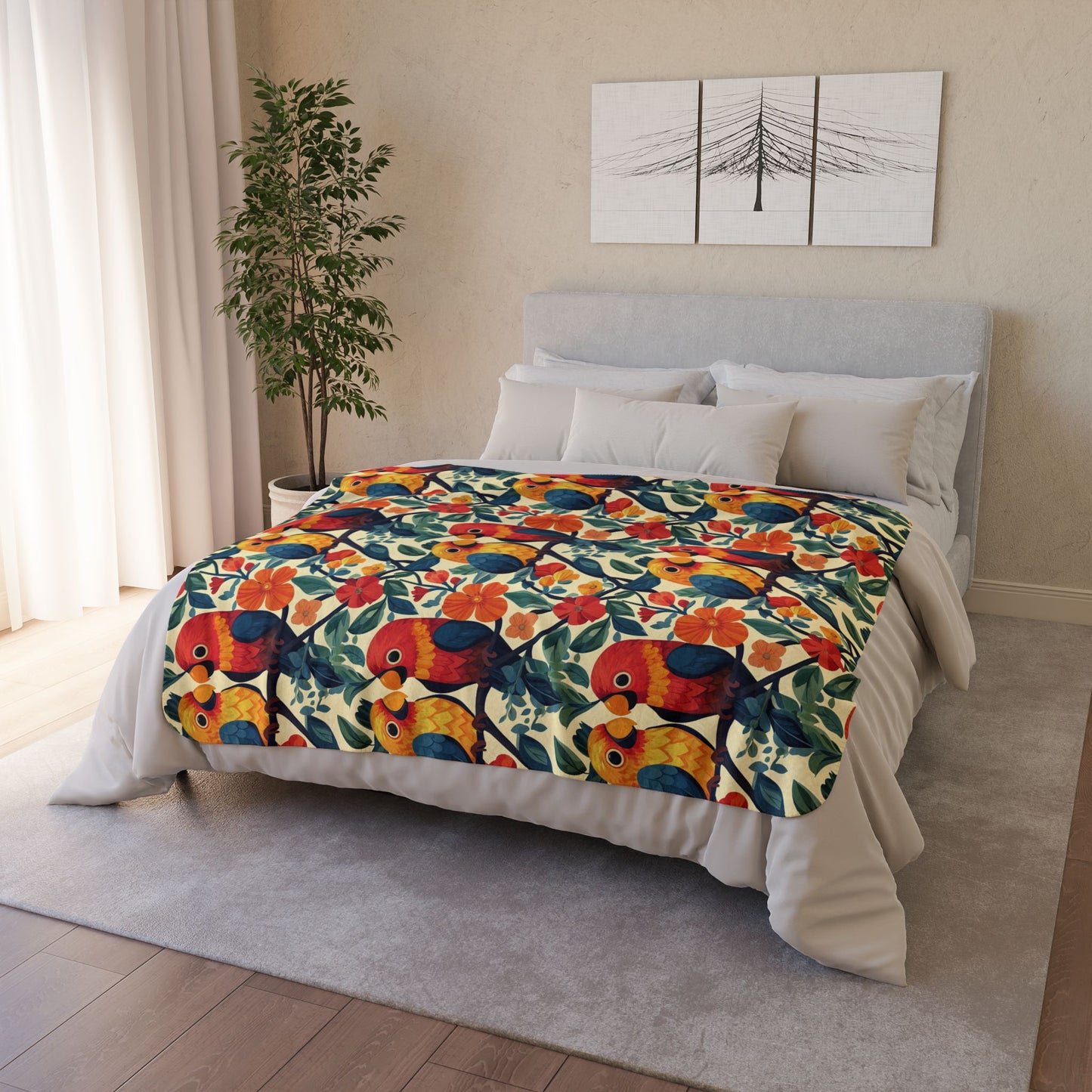 Sherpa Blanket: Custom Tropical Romance Fleece Throw